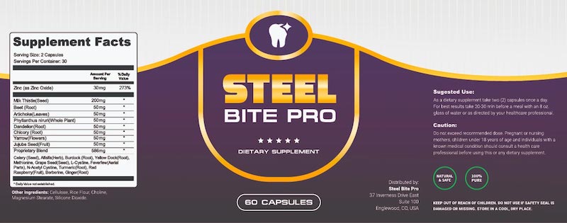 Steel Bite Pro Supplement Fact